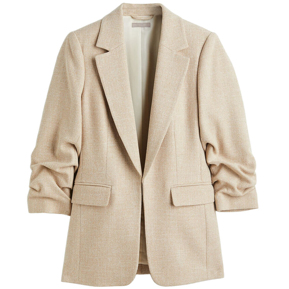 

Пиджак H&M Gathered-sleeve, светло-бежевый