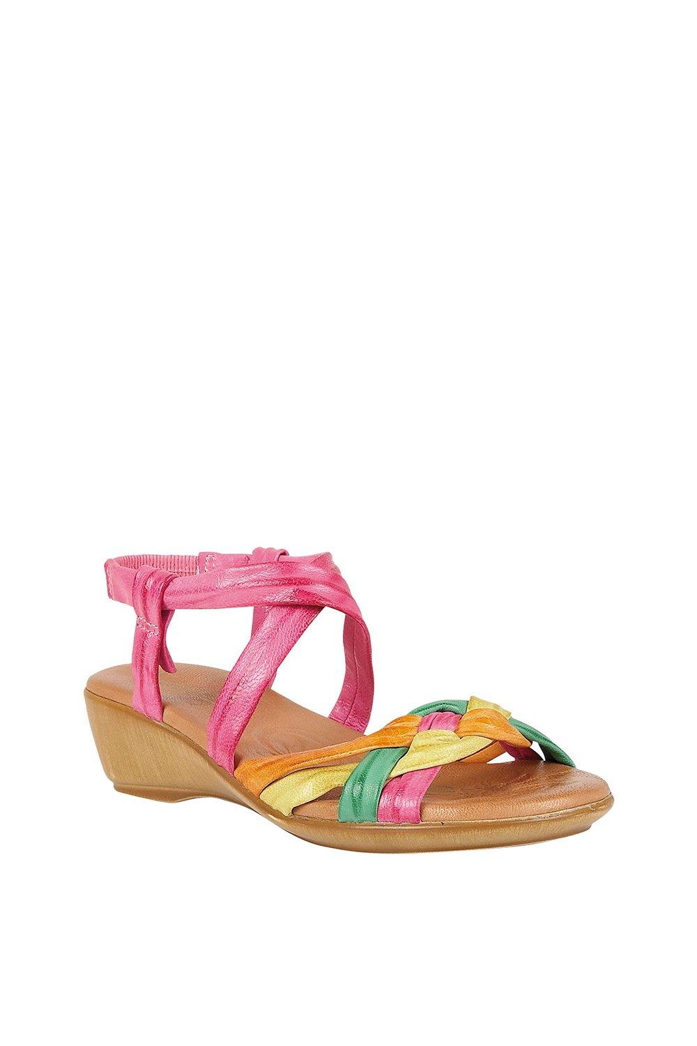 Кожаные босоножки с открытым носком фуксии 'Luxa' Lotus, розовый сандалии женские на платформе 8 см босоножки на танкетке на толстой подошве с открытым носком обувь в римском стиле повседневная пляжная о