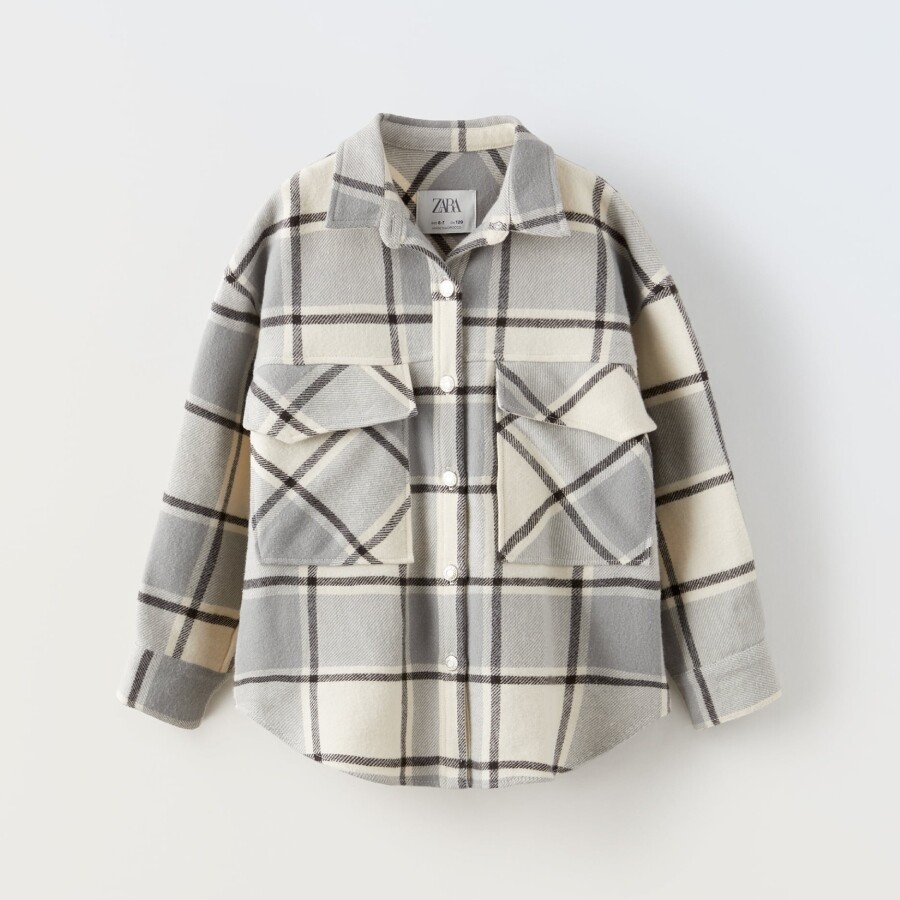 

Куртка-рубашка Zara Overshirt, серый