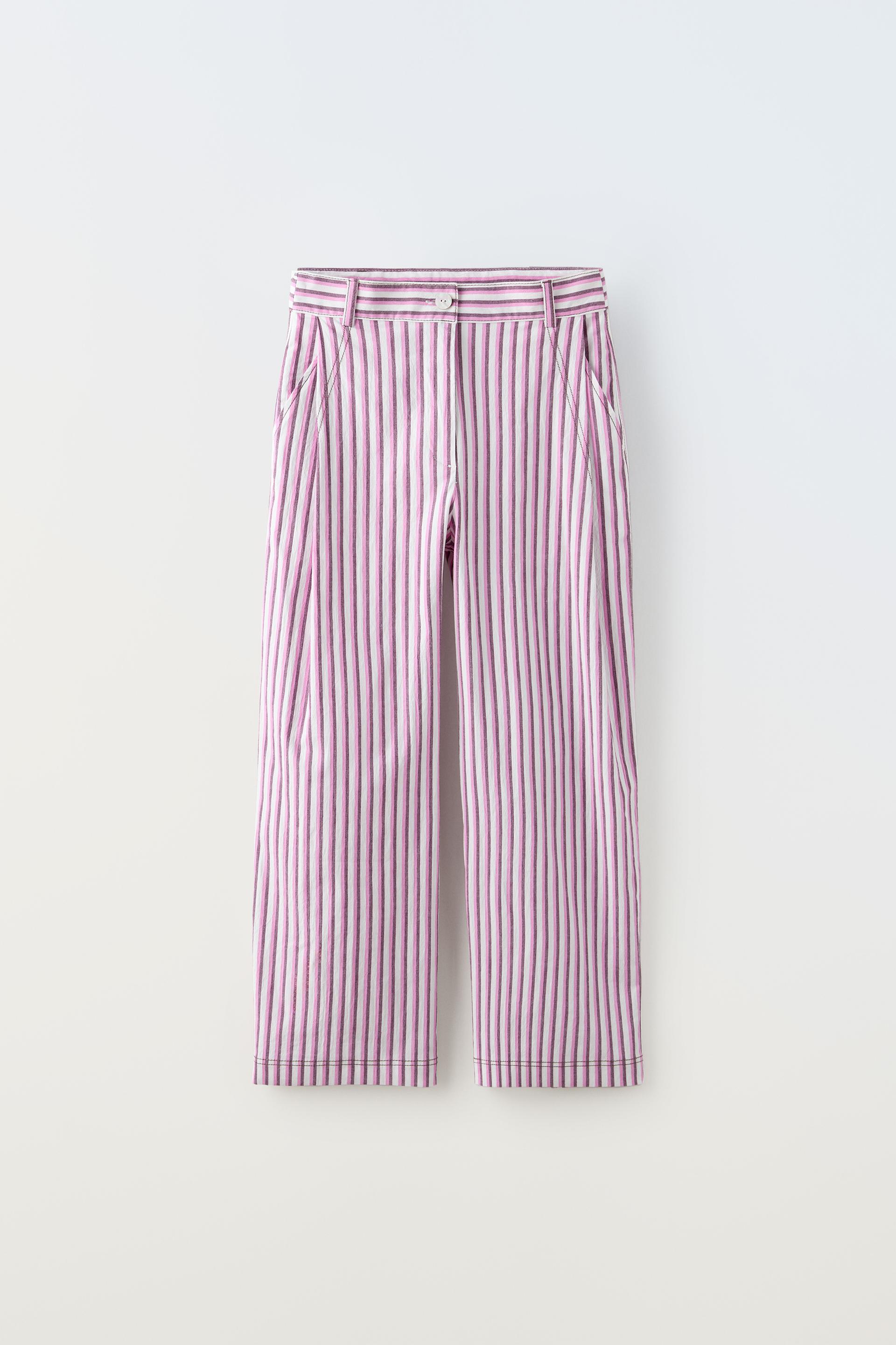 Брюки Zara Striped, розовый рубашка zara striped shirt розовый белый