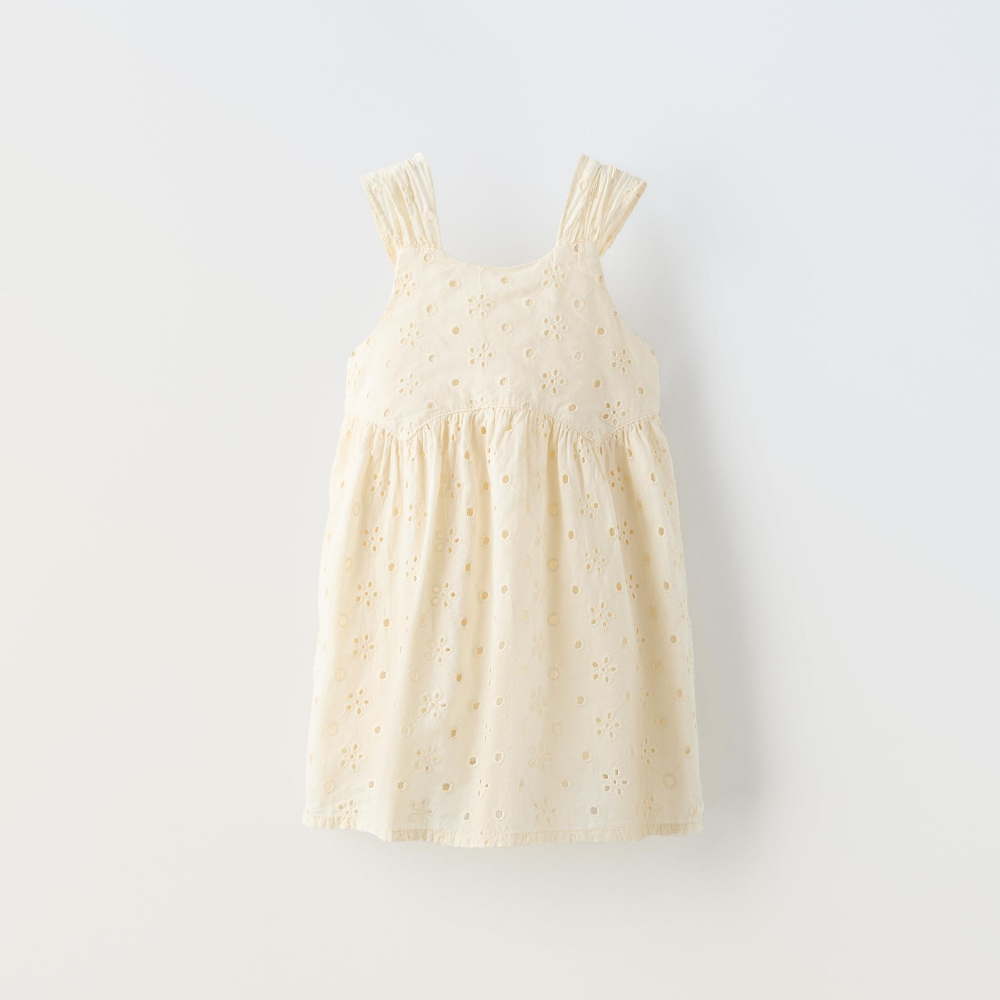 цена Платье Zara Embroidered, экрю