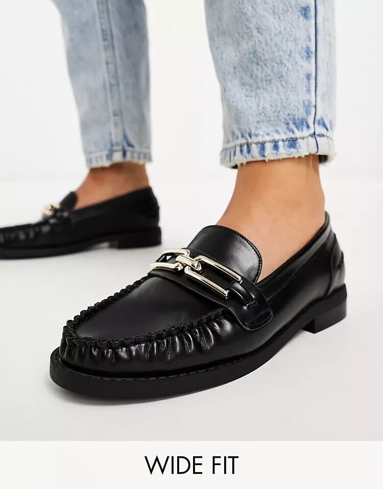 

Лоферы с цепочкой ASOS DESIGN Wide Fit Melodic Slim, черный