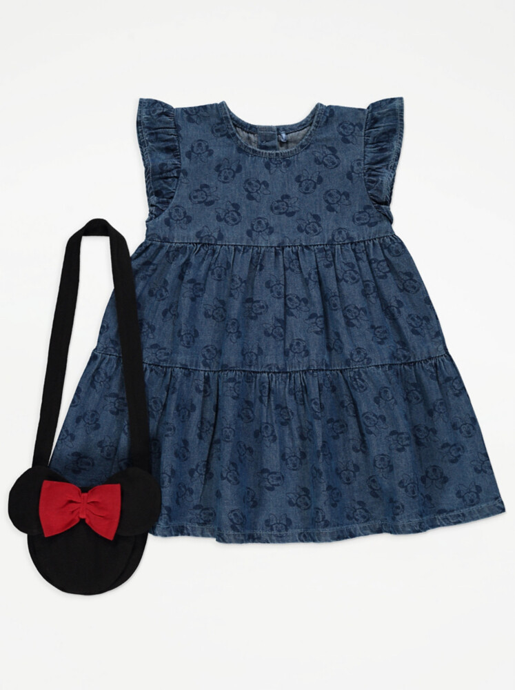 

Наряд с джинсовым платьем и сумкой Disney Minnie Mouse George.