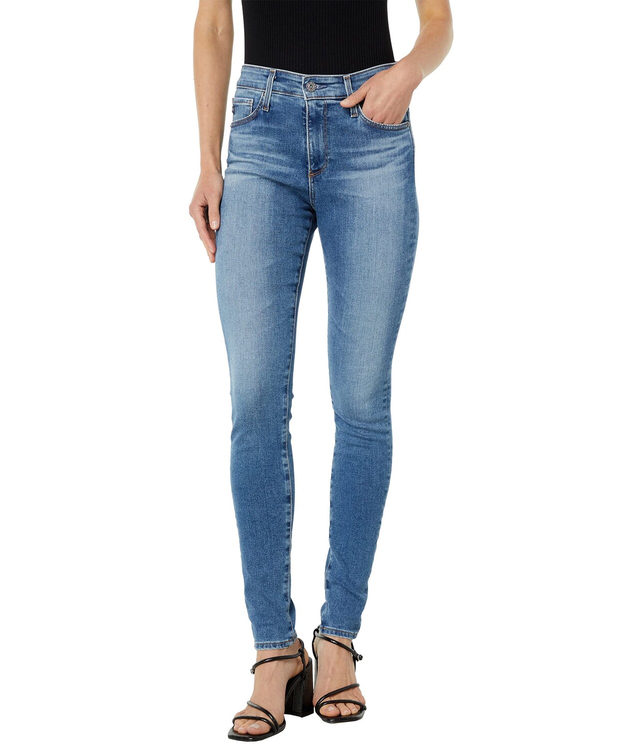 

Джинсы AG Adriano Goldschmied, Farrah High-Rise Skinny in Bluebell