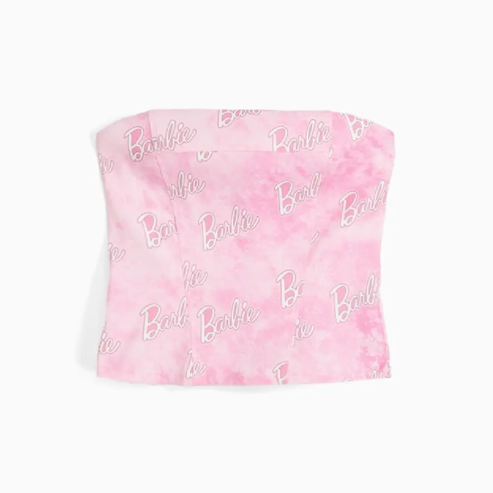 

Топ Bershka Bengaline Barbie Print Corset, розовый