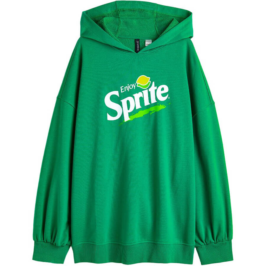 

Худи H&M Oversized Sprite, зеленый