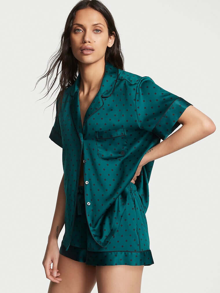 

Пижама Victoria's Secret Satin Short, зеленый