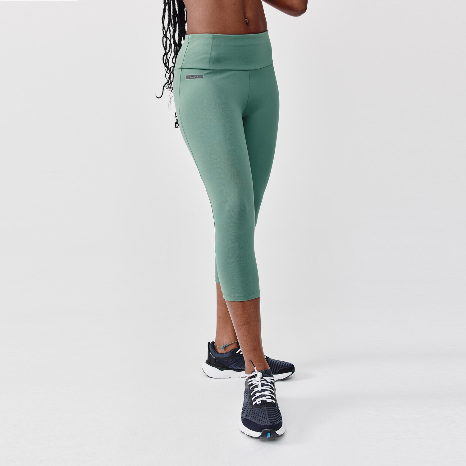 

Штаны для бега 3/4 Tights Support женские бежевые KALENJI, слон серый
