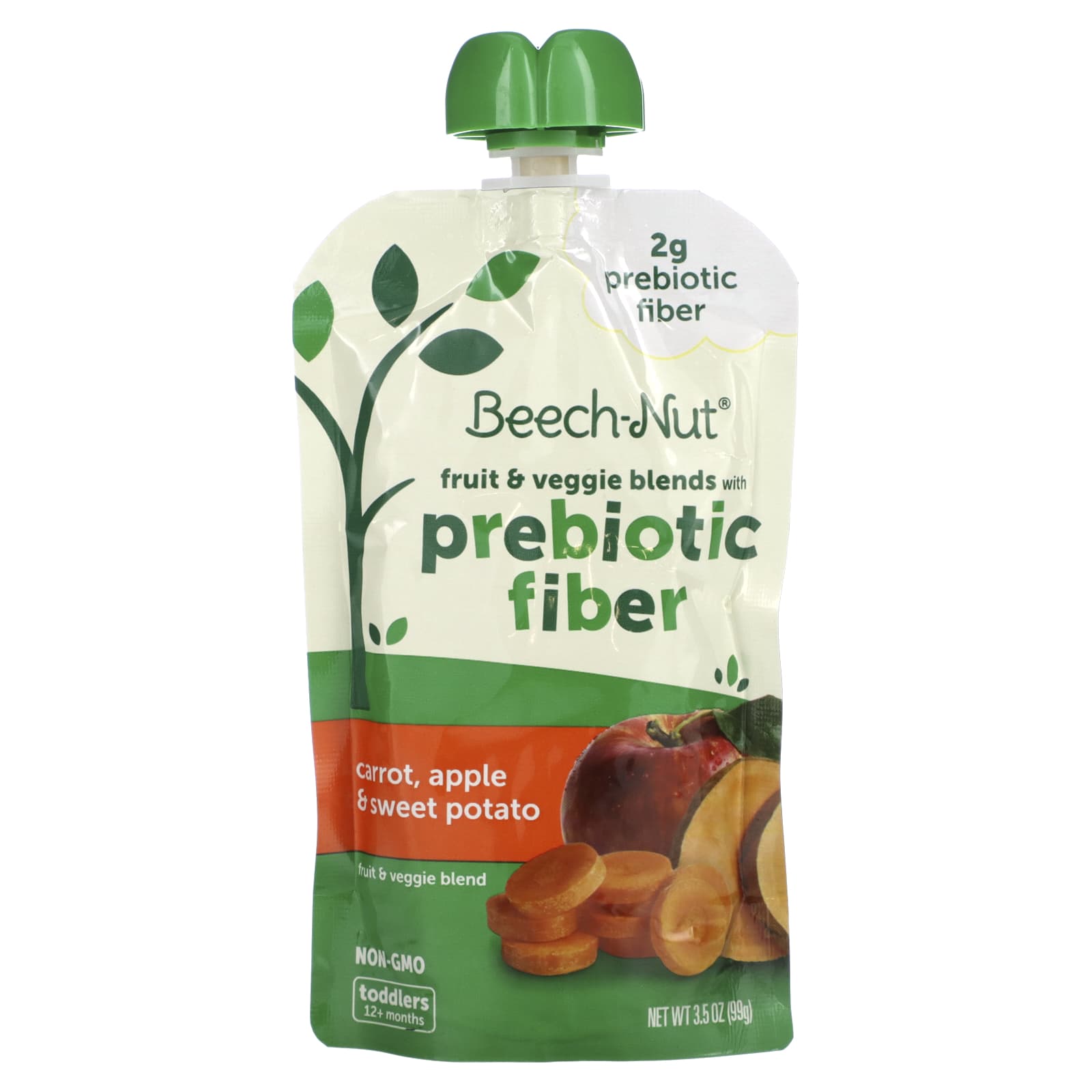 Фруктовые и Овощные Смеси Beech-Nut с пребиотической клетчаткой от 12 месяцев, морковь / яблоко / батат, 99 г фото