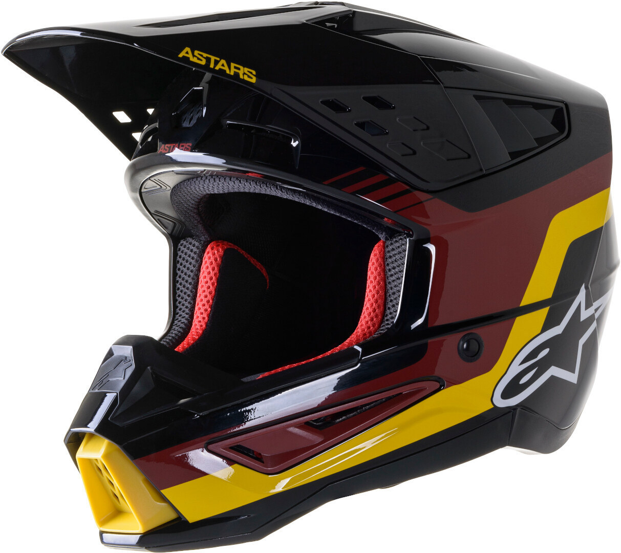 Шлем для мотокросса Alpinestars SM5 Venture, черный/коричневый/желтый фигурка морская жизнь морж коричневый черный желтый m6016