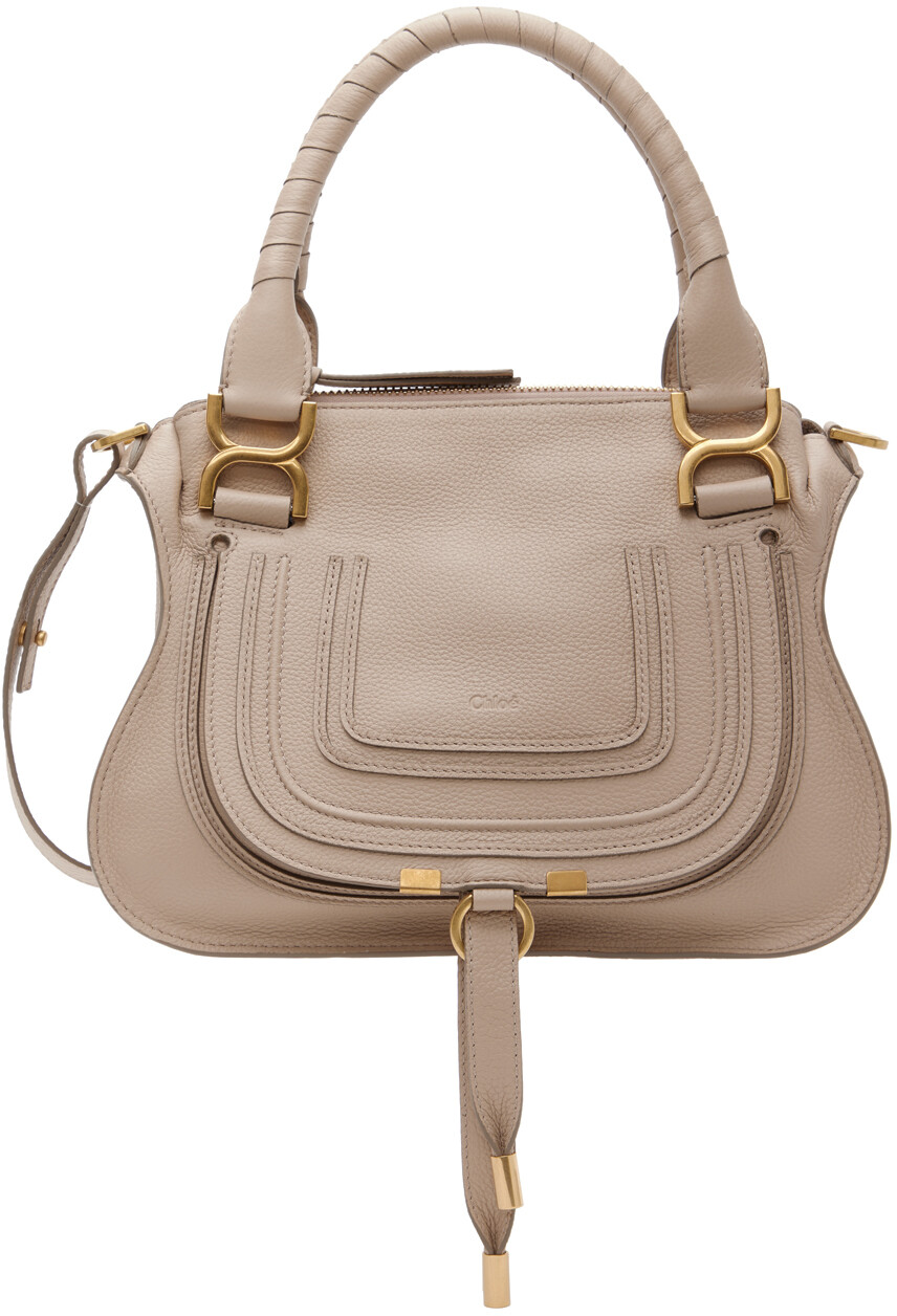 

Бежевая маленькая двойная сумка через плечо Marcie Chloé