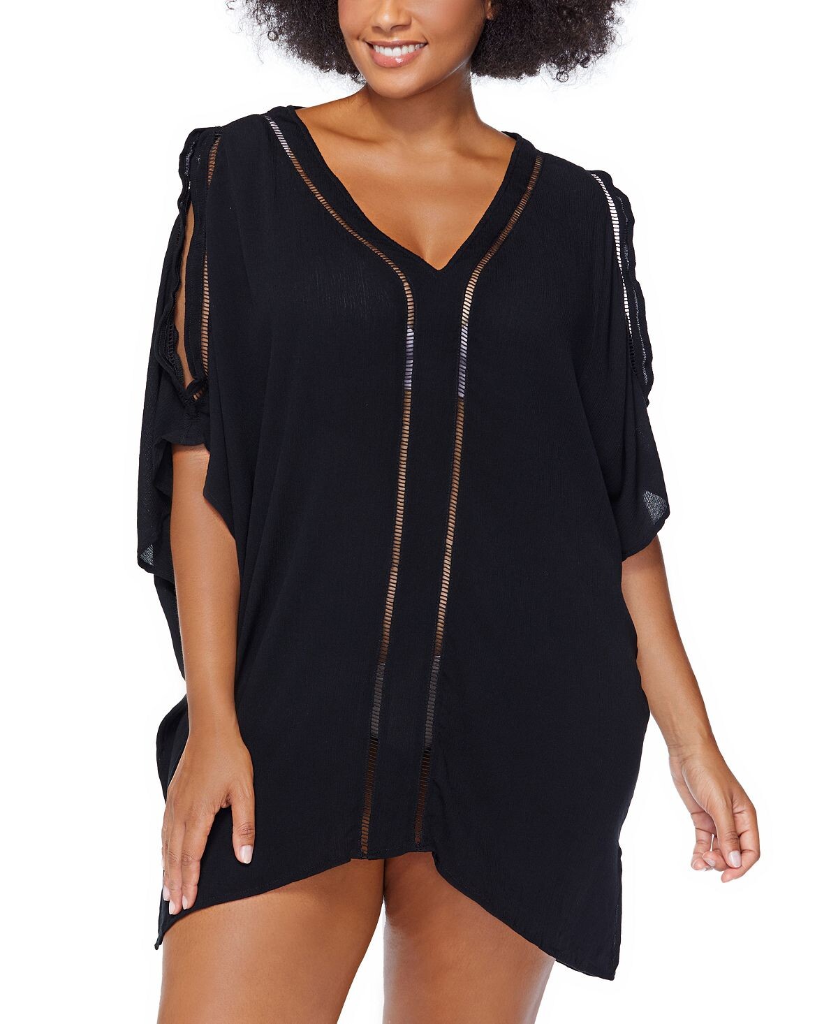 

Модная накидка для плавания tranquilo caftan больших размеров Raisins Curve, черный