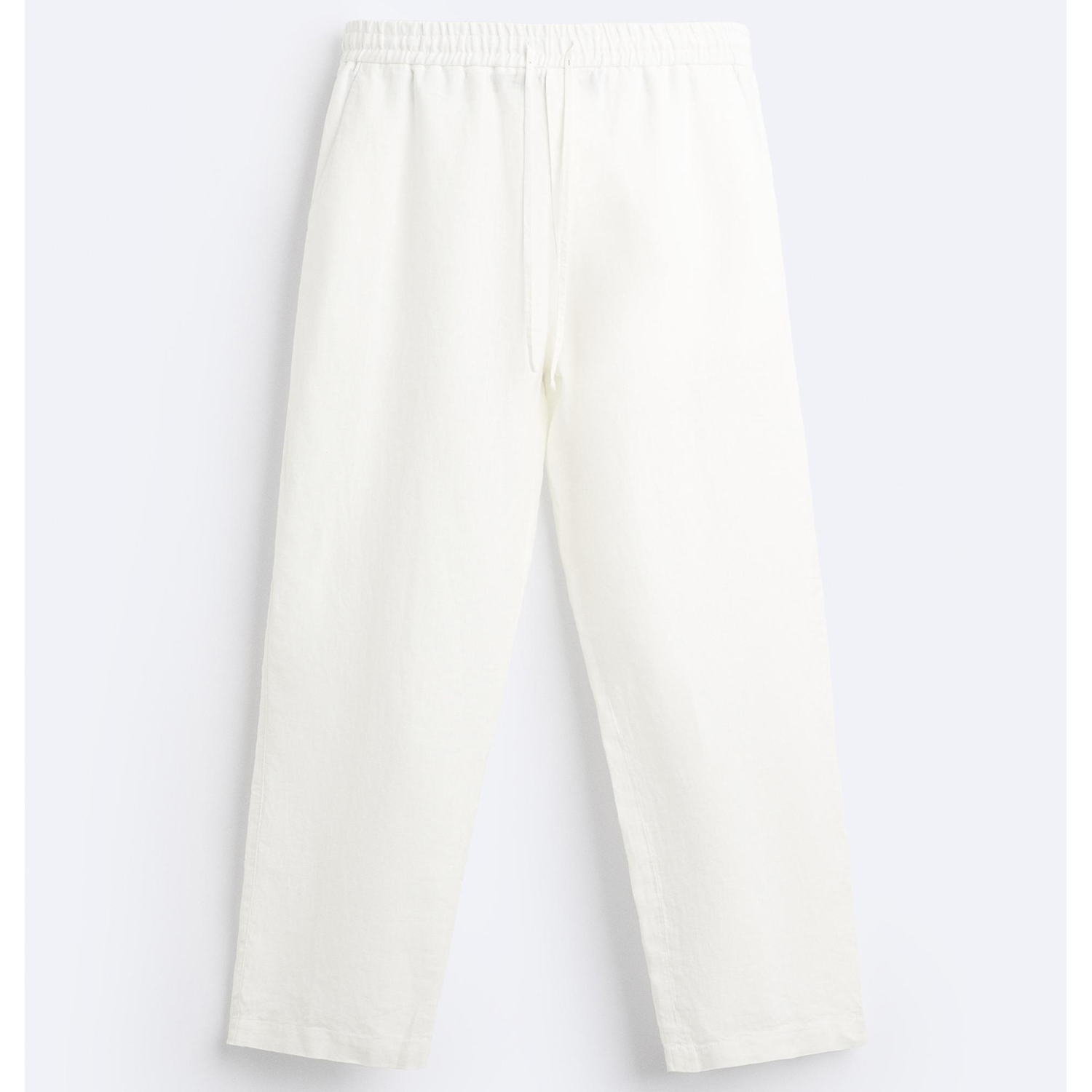 цена Брюки Zara Relaxed Fit 100% Linen, белый