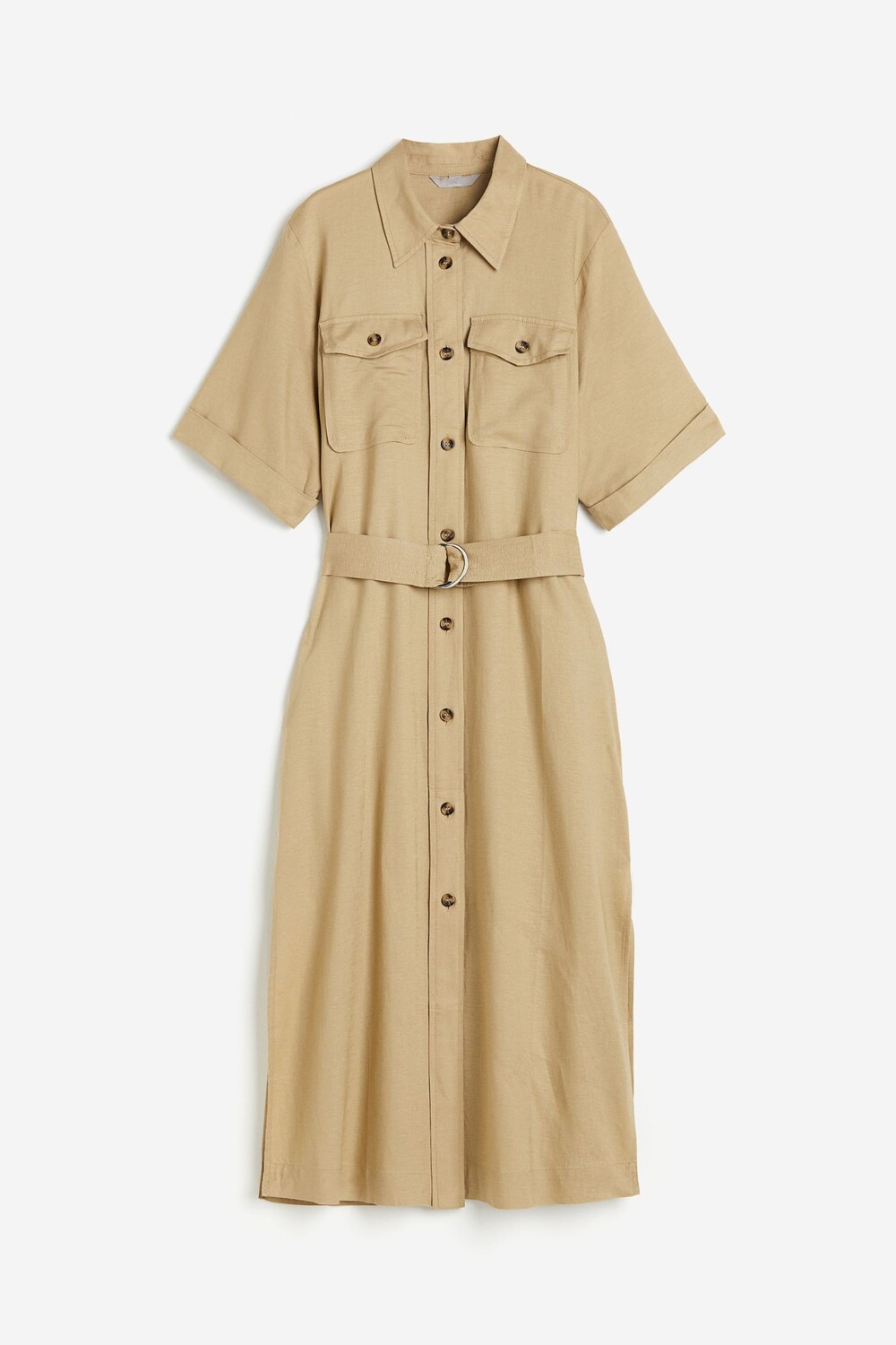 

Платье-рубашка H&M Linen-blend, бежевый