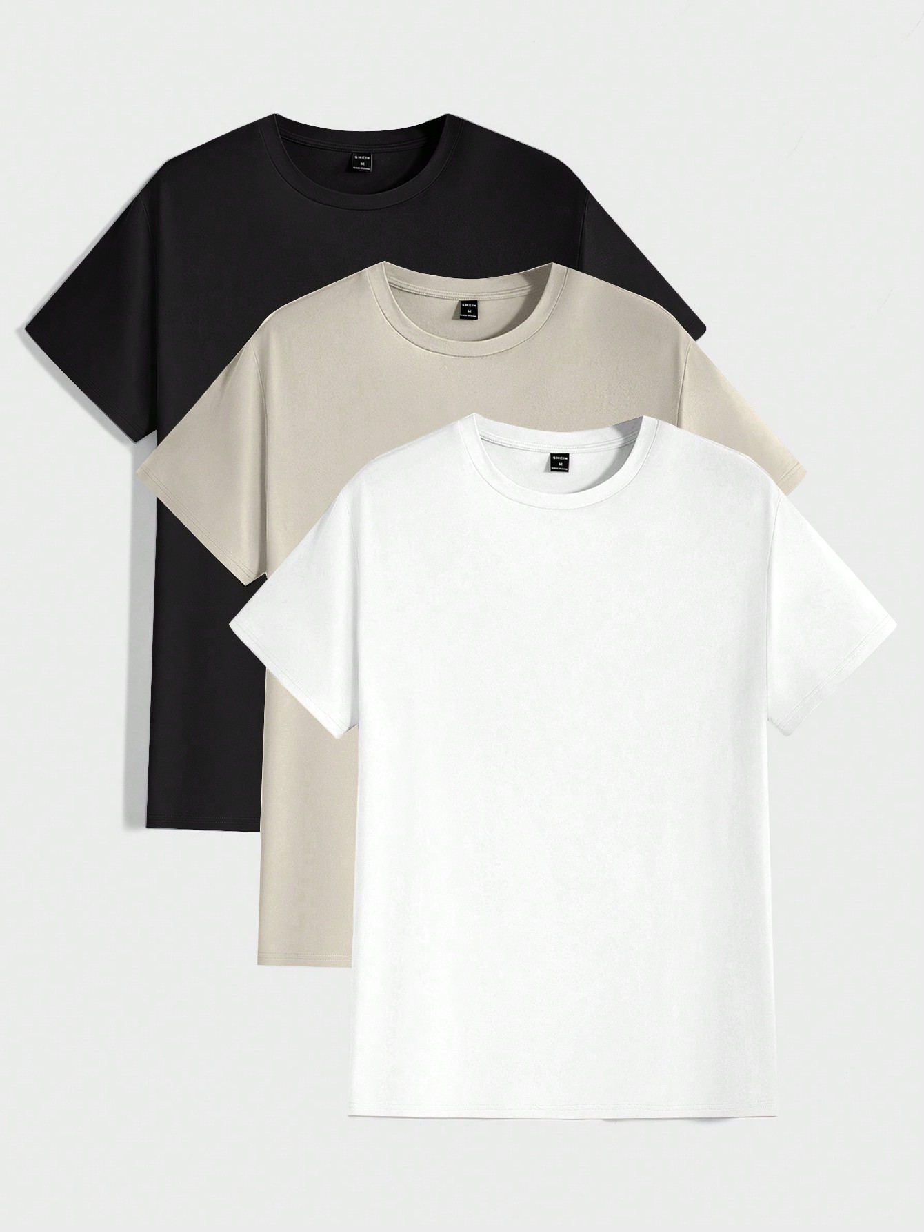 Мужская повседневная однотонная футболка с круглым вырезом и короткими рукавами Manfinity Basics, хаки