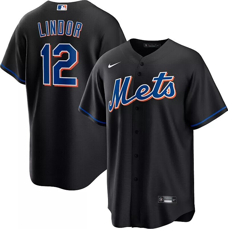 

Мужское альтернативное джерси черного цвета Nike New York Mets Francisco Lindor #12