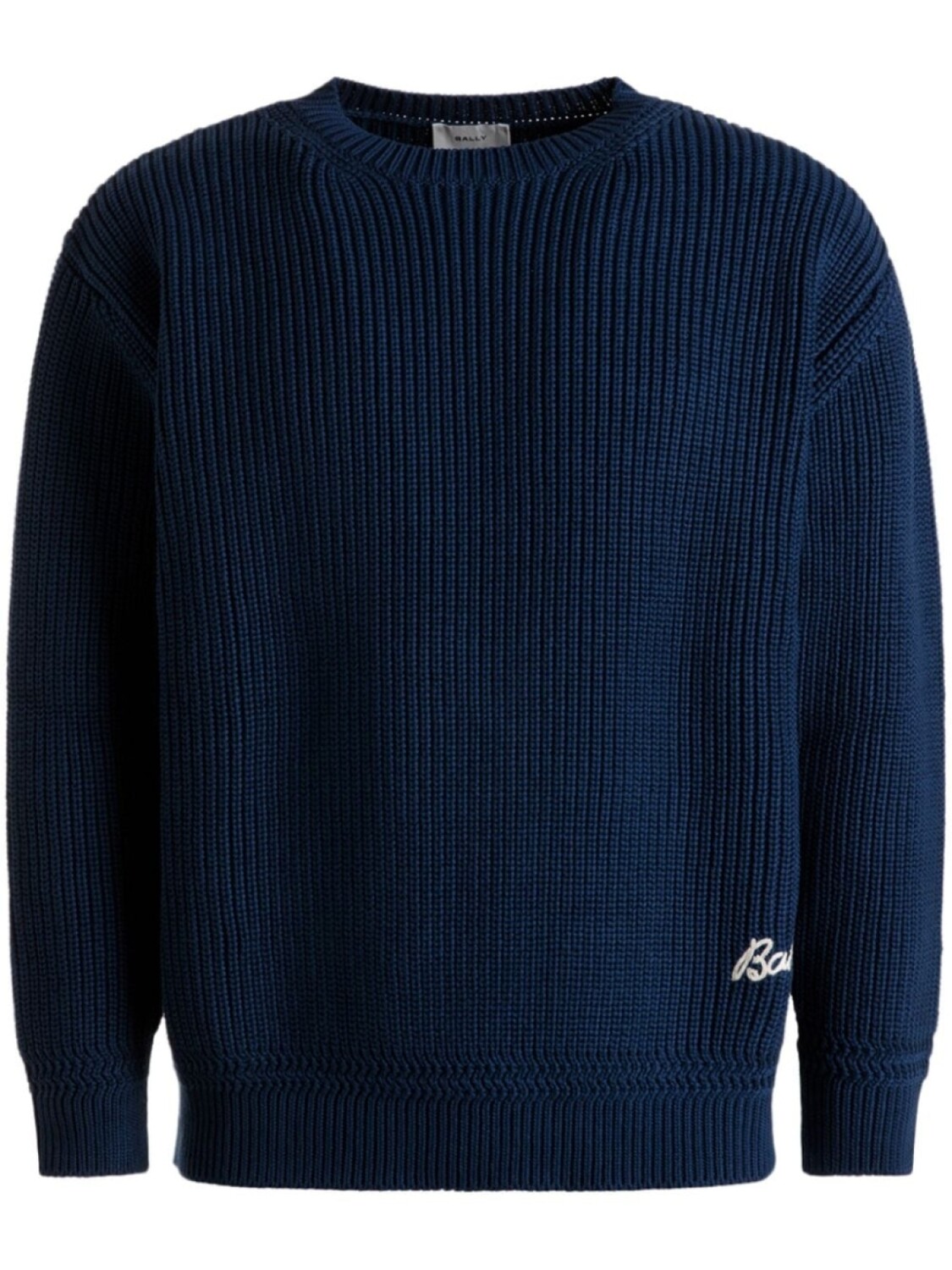 

Bally джемпер в рубчик с вышитым логотипом, синий