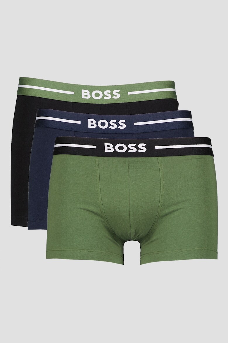 

Хлопковые боксеры с логотипом - 3 пары Boss, зеленый