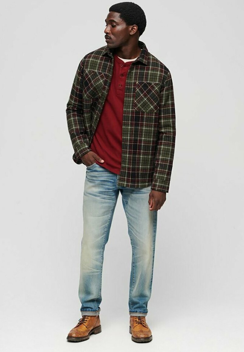 

СТЁГКА Superdry MERCHANT STORE, зеленая клетка для винтовки, Зеленый