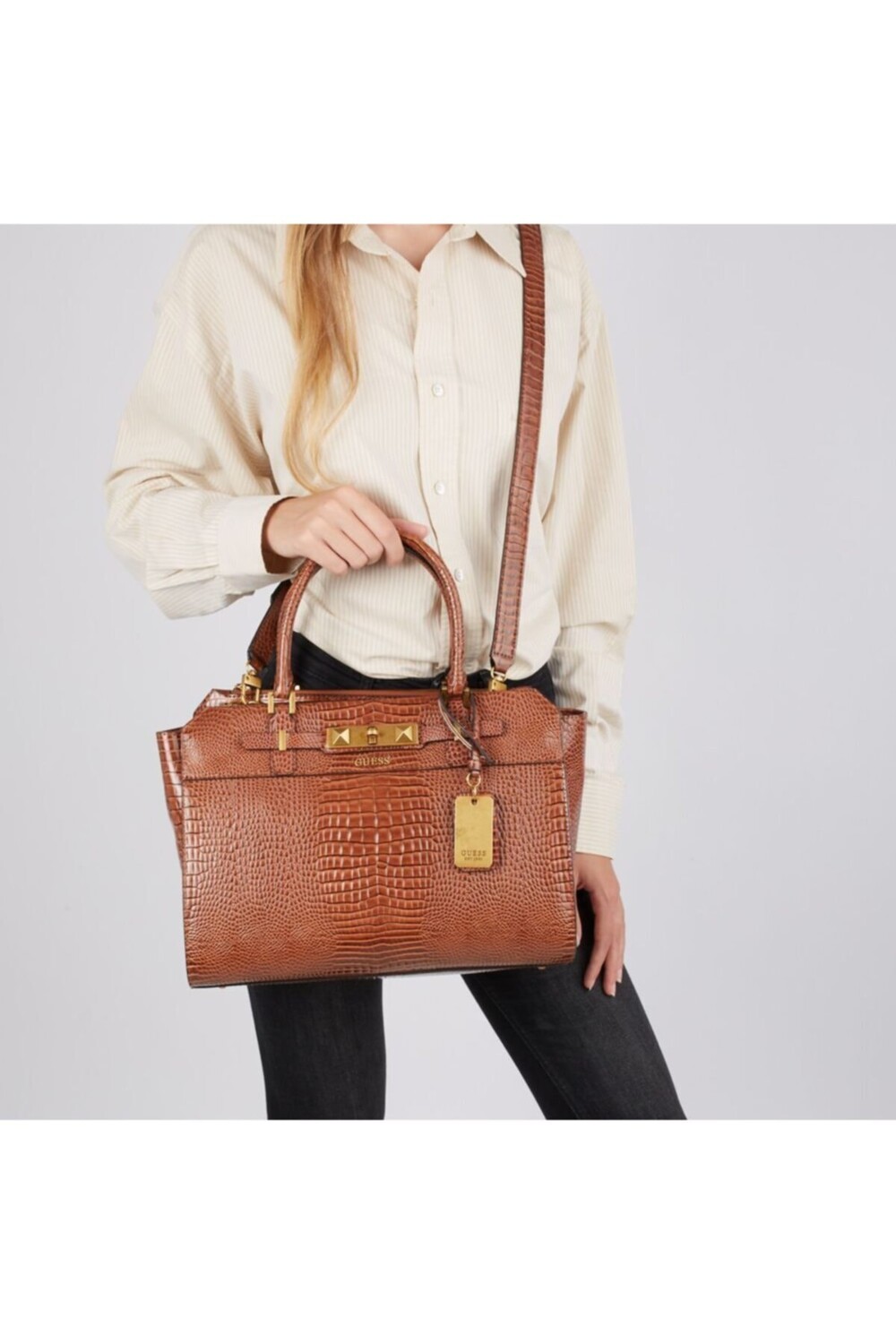 

Женская сумка Raffie Carryall Guess, коричневый