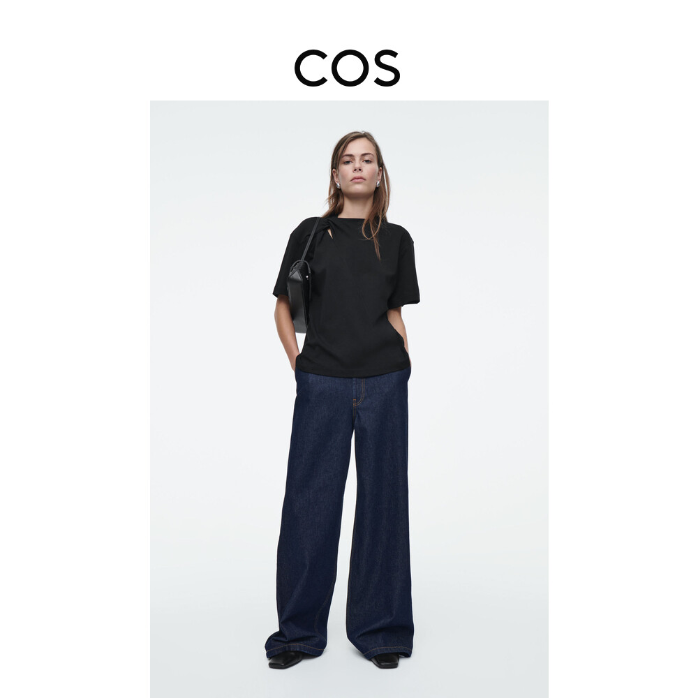 

Футболка женская Cos плиссированная, черный