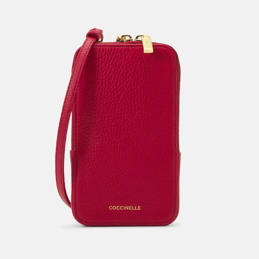 Сумка Coccinelle Phone Flor, темно-красный сумка кросс боди coccinelle tebe зеленый