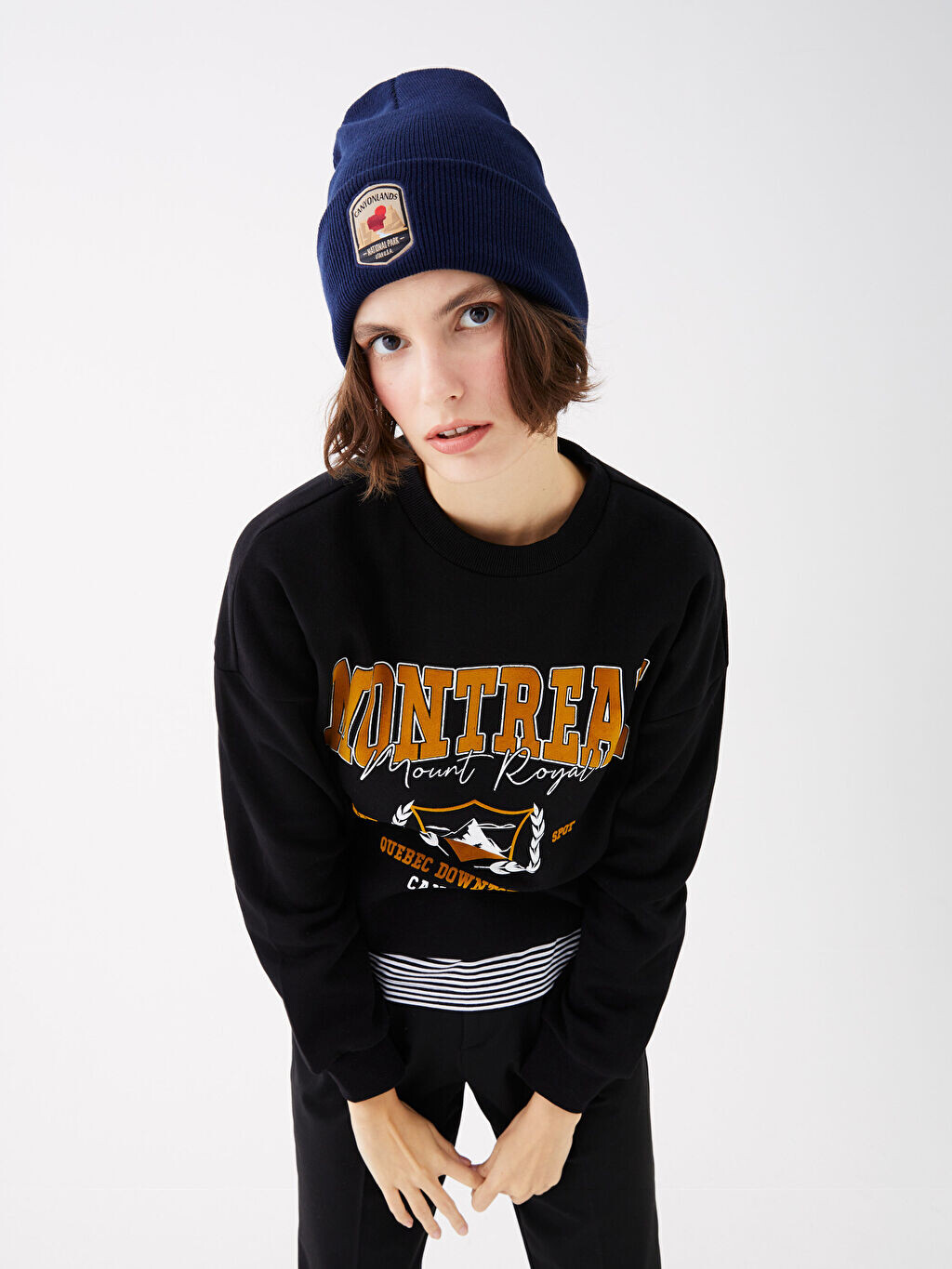 

Бирка с вышивкой Женская вязаная шапка Beanie LCW Accessories