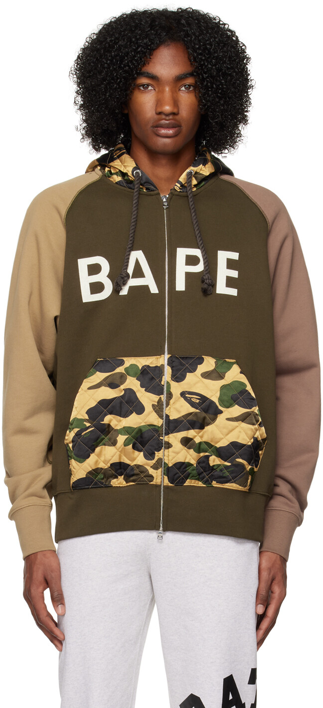 

Толстовка с капюшоном цвета хаки 1st Camo BAPE