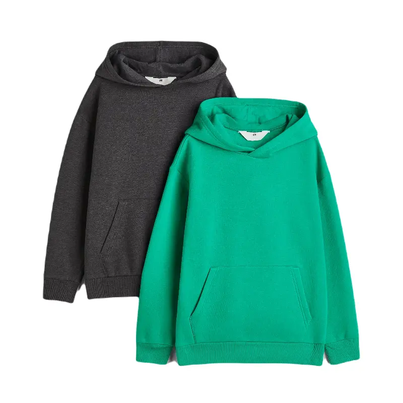 

Толстовки H&M 2 Pack Oversized, темно-серый/зеленый