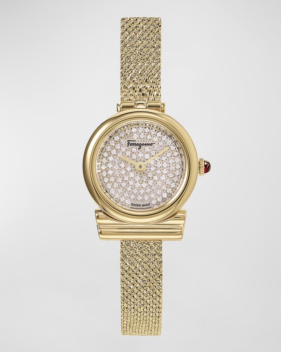 

Часы-браслет Gancini Mesh с бриллиантовым паве Ferragamo