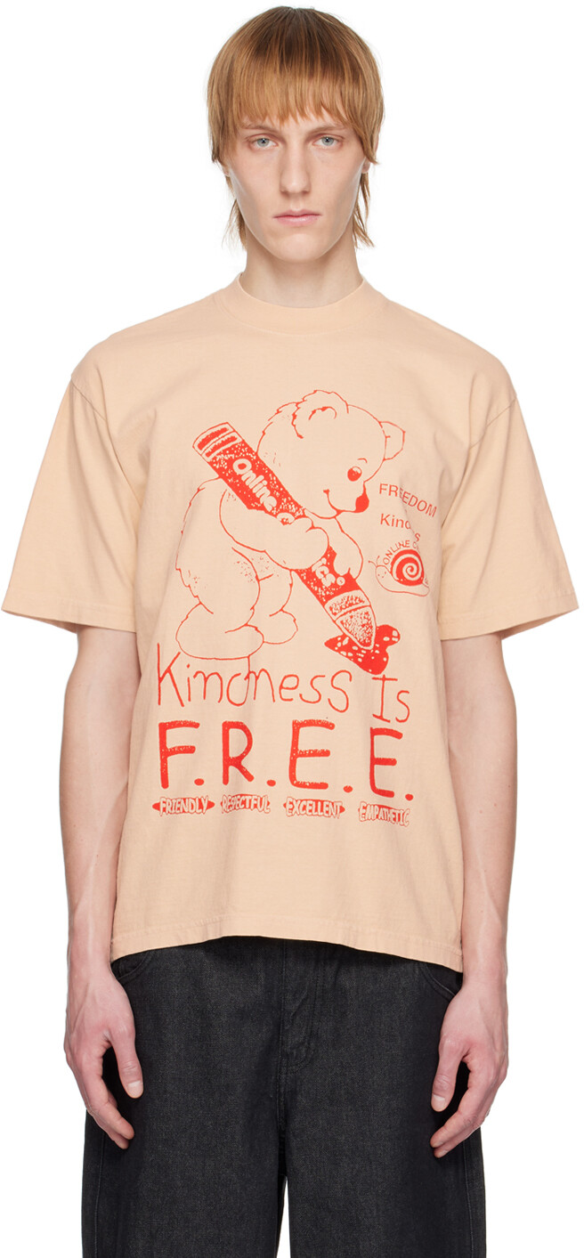 

Бежевая футболка \Kindness Is Free\"" Online Ceramics
