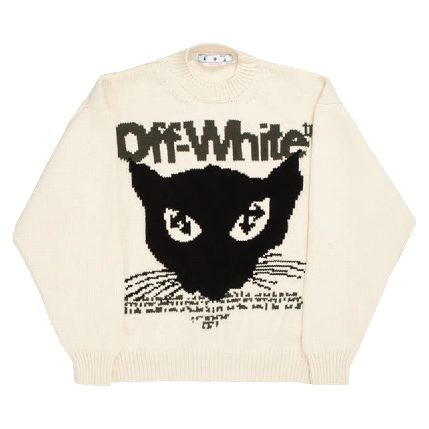 Джемпер Off-White Cat Chunky Crewneck, кремовый - фото