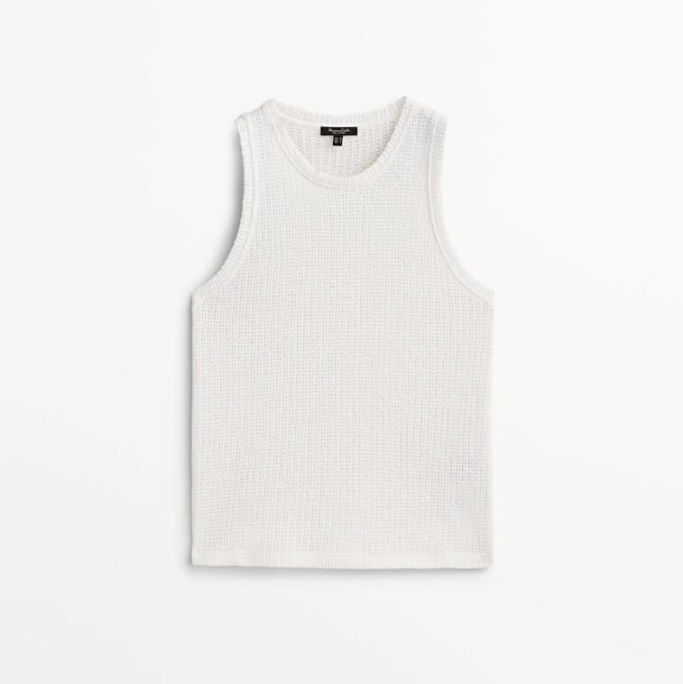 

Майка Massimo Dutti Sleeveless, светло-бежевый