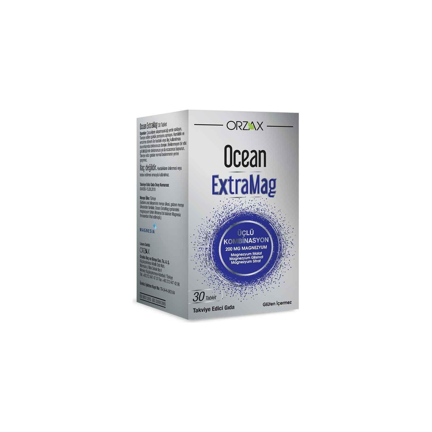 Комбинированная добавка Orzax Ocean Extramag Tip, 30 таблеток селен orzax ocean 5 упаковок по 60 таблеток
