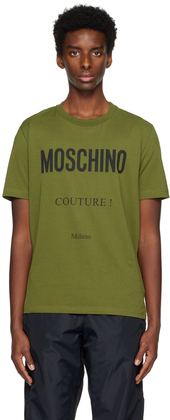 

Зеленая футболка с принтом Moschino, Зеленый