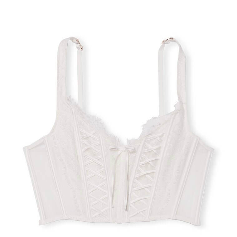 

Корсетный топ Victoria's Secret Dream Angels Unlined Lace-Up, кокосовый белый