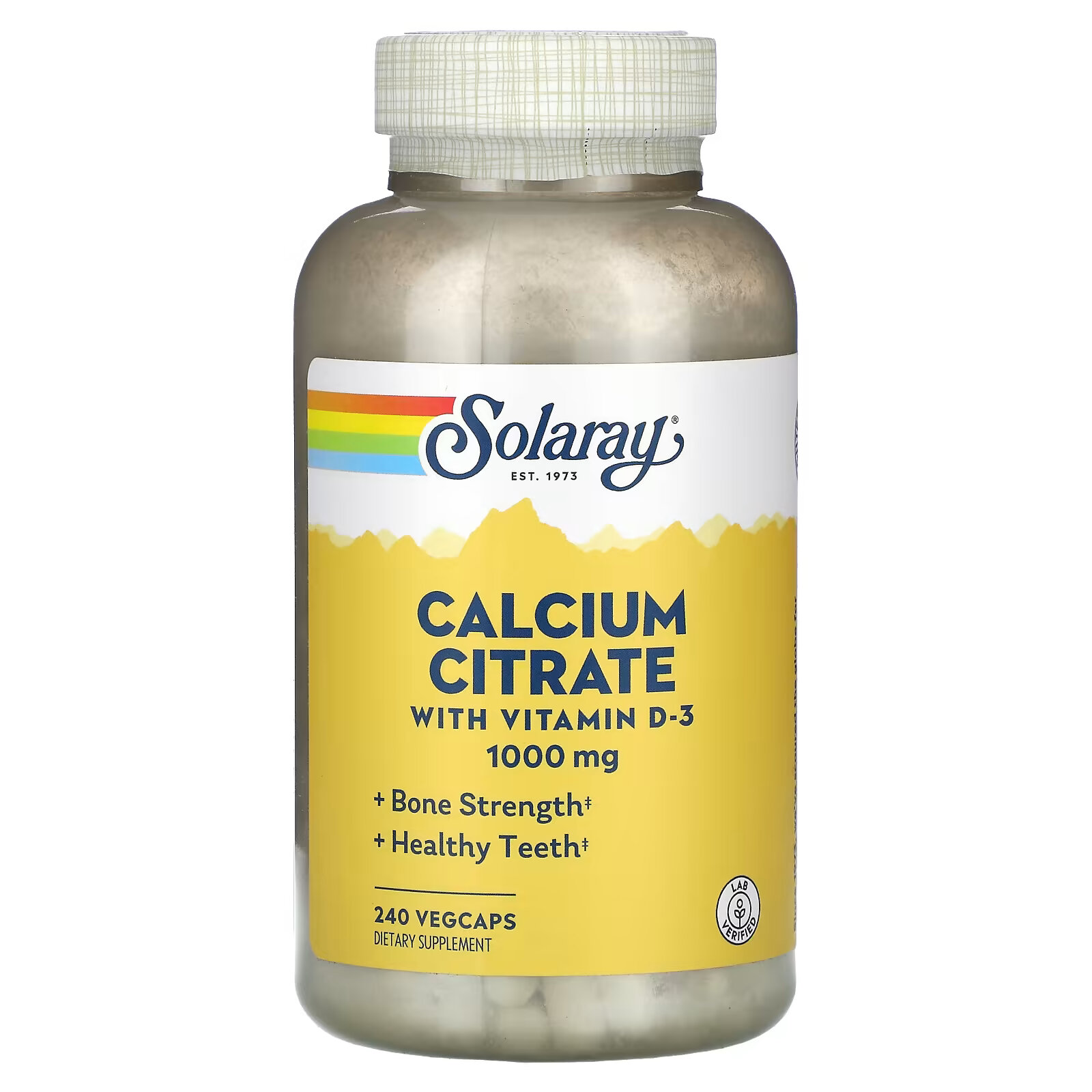Solaray, цитрат кальция с витамином D3, 250 мг, 240 вегетарианских капсул solaray цитрат кальция 1000 мг 240 капсул