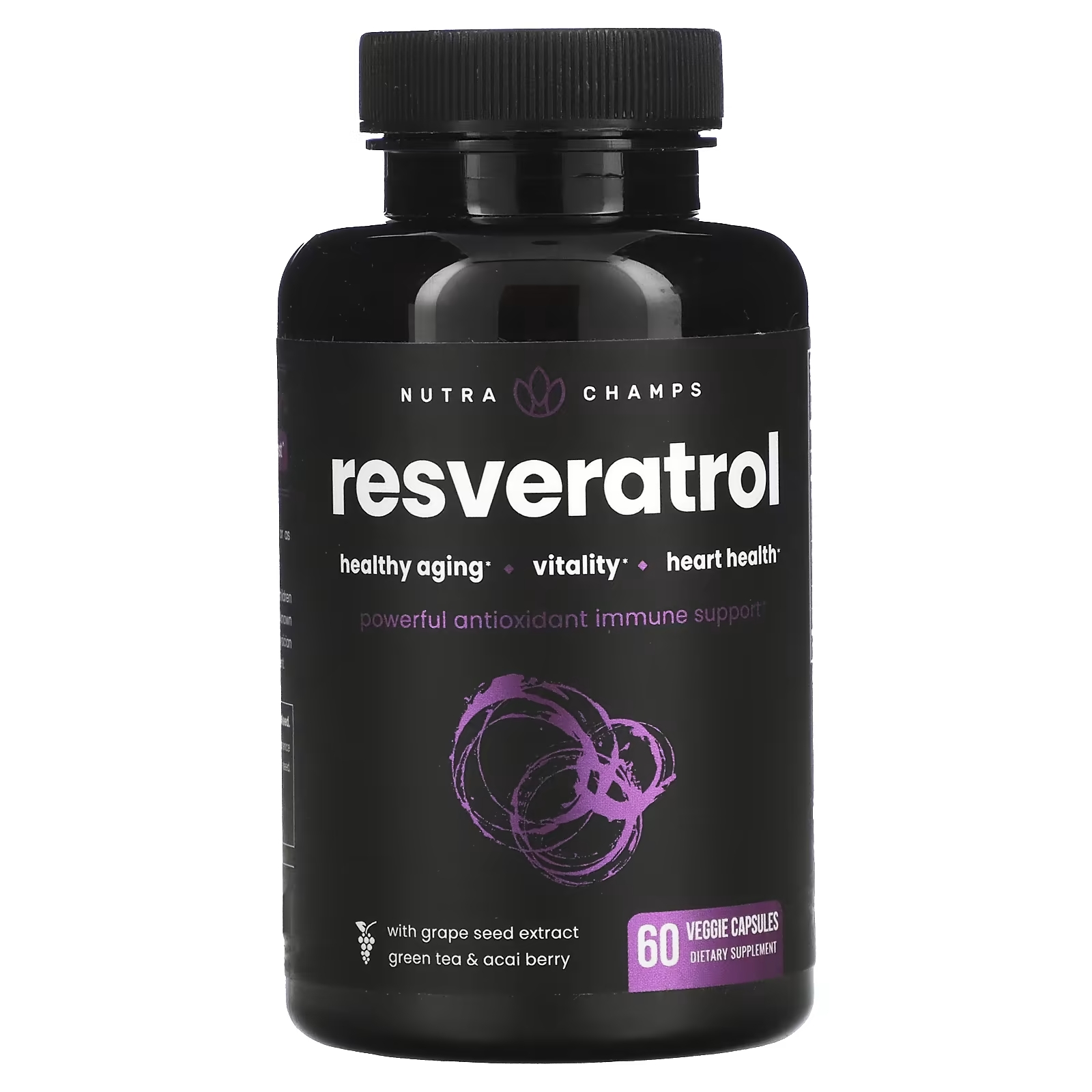 Пищевая Добавка NutraChamps Resveratrol, 60 капсул nutrachamps resveratrol 60 veggie capsules