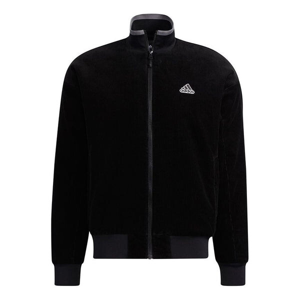 

Куртка Adidas M Corduroy Jkt Solid Color Logo Stand Collar Sports Black, Черный