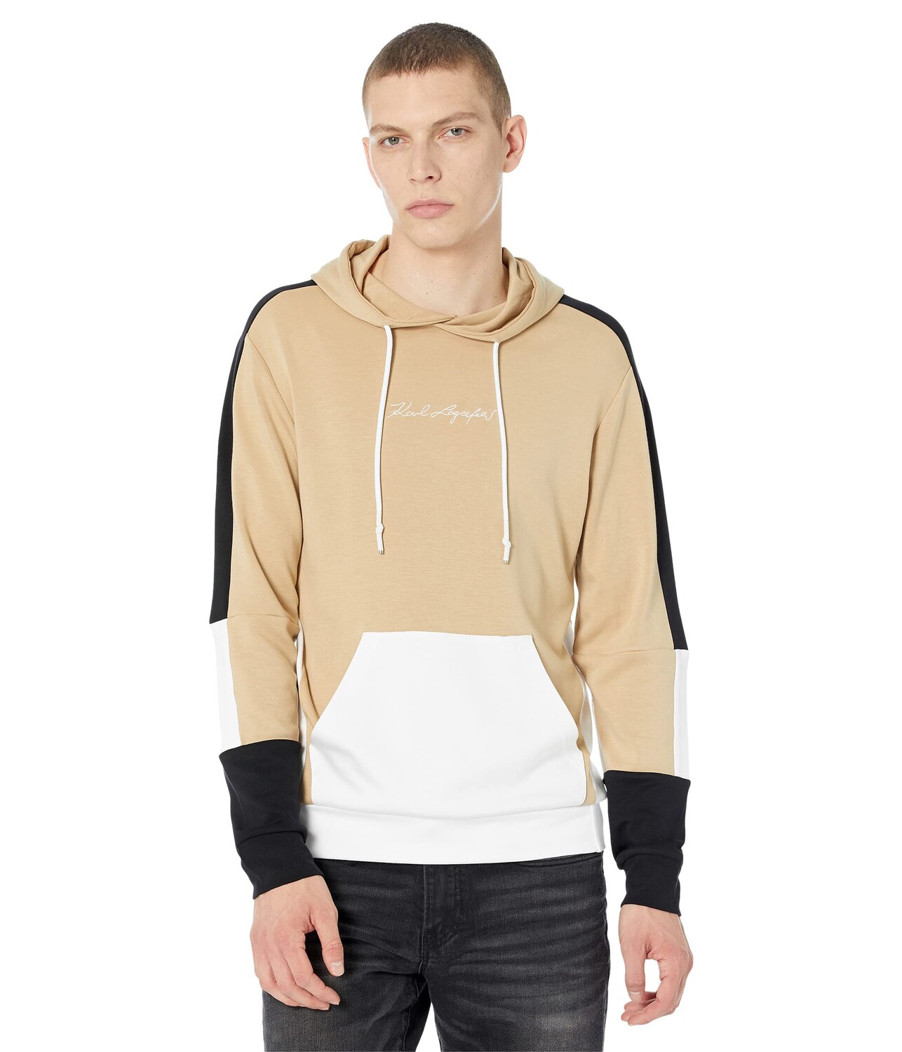 

Худи Karl Lagerfeld Paris, Color-Blocked Hoodie, Коричневый