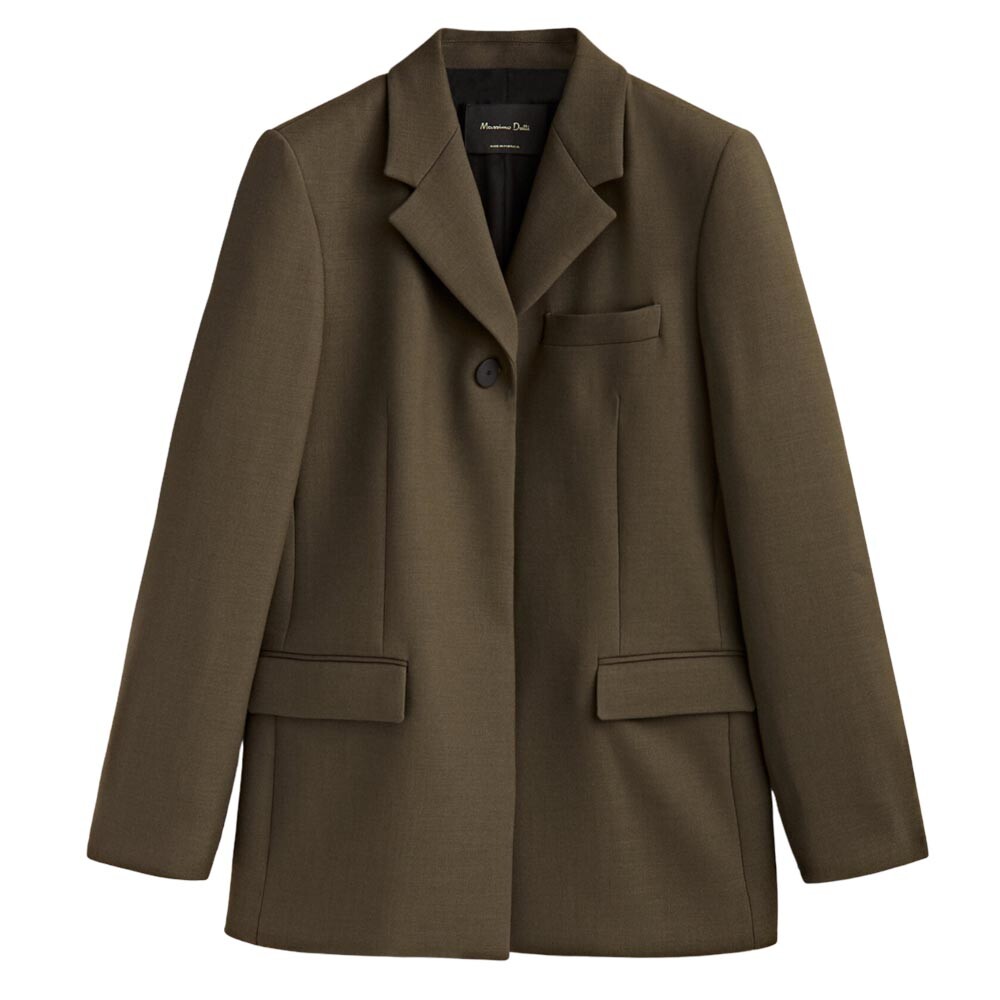 

Пиджак Massimo Dutti High Button Suit, хаки