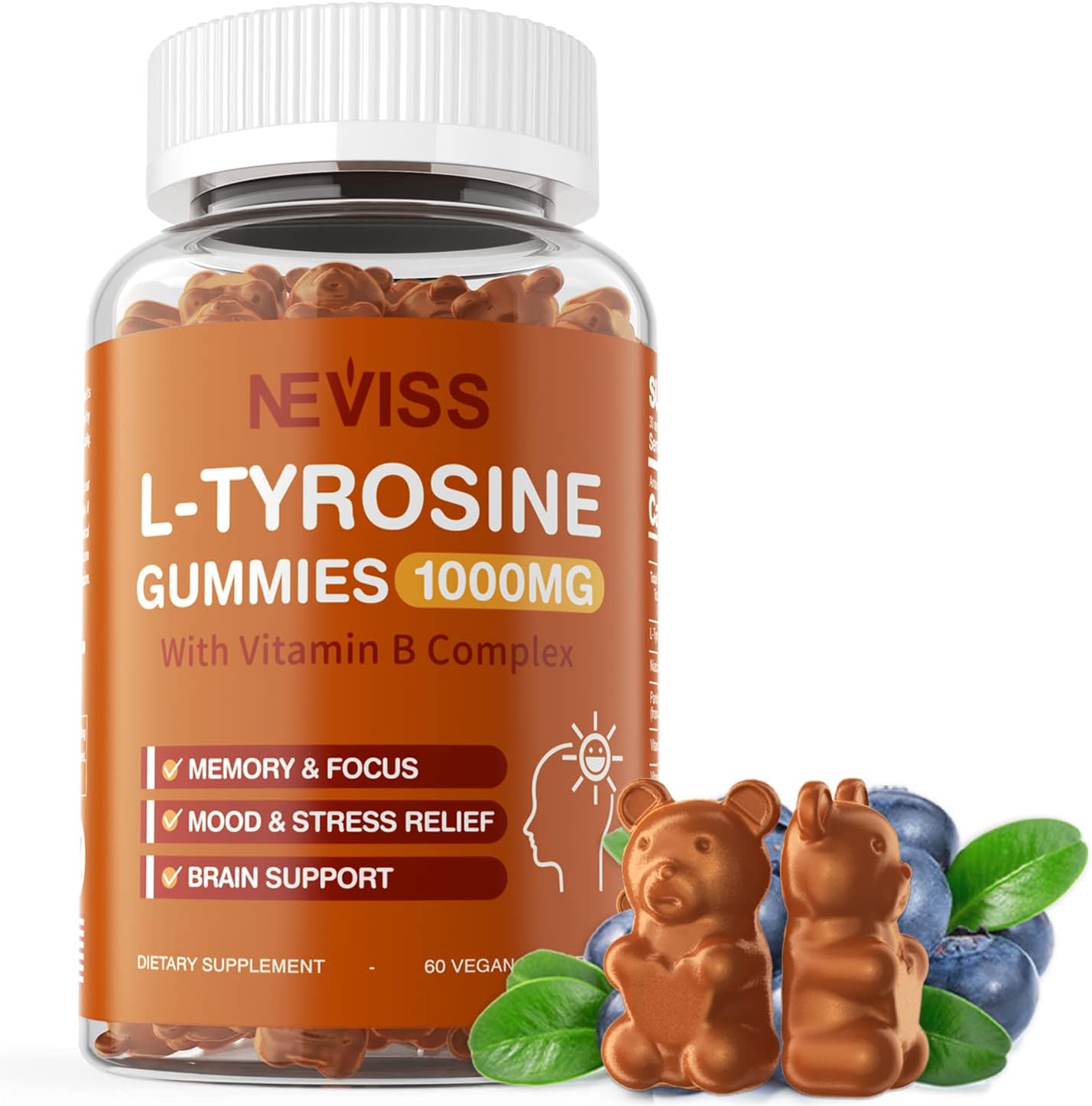 Комплекс L-тирозин с Витаминами группы В NEVISS, 60 таблеток nature s way alive комплекс витаминов группы b со вкусом манго 60 жевательных конфет