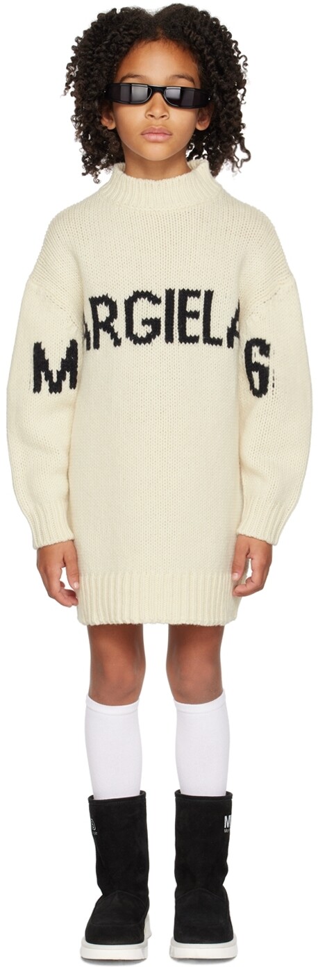 

Детское платье Off-White с воротником-стойкой MM6 Maison Margiela