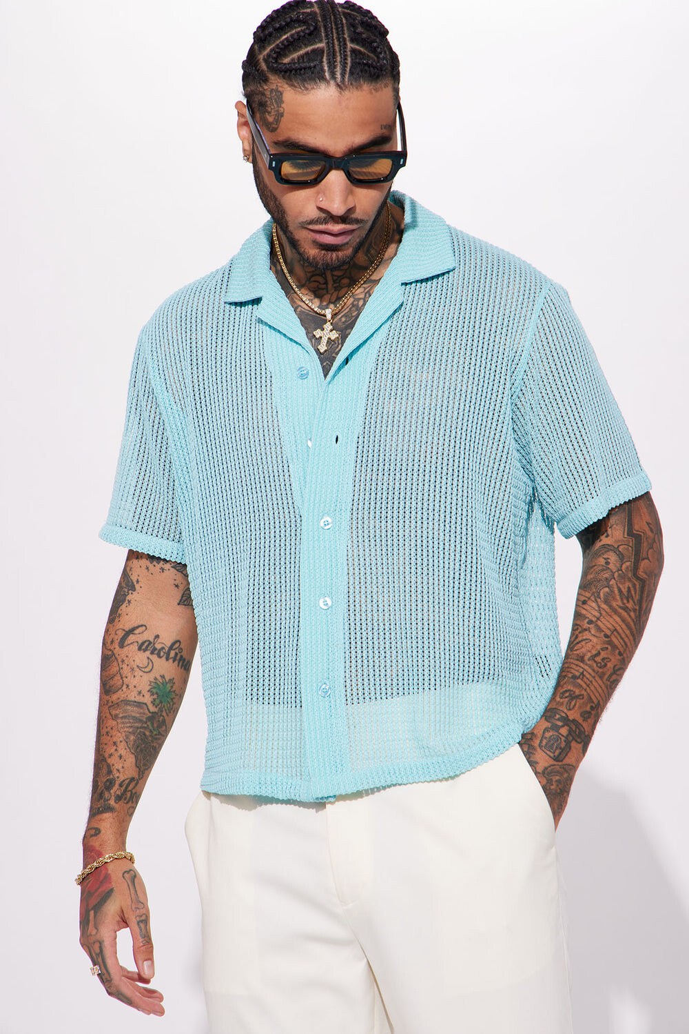 

Рубашка Fashion Nova ZDF01K310017, синий