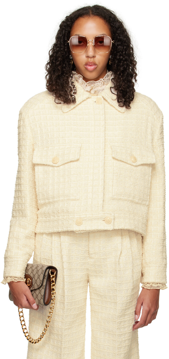 

Жакет Off-White с расклешенным воротником Gucci, Серый