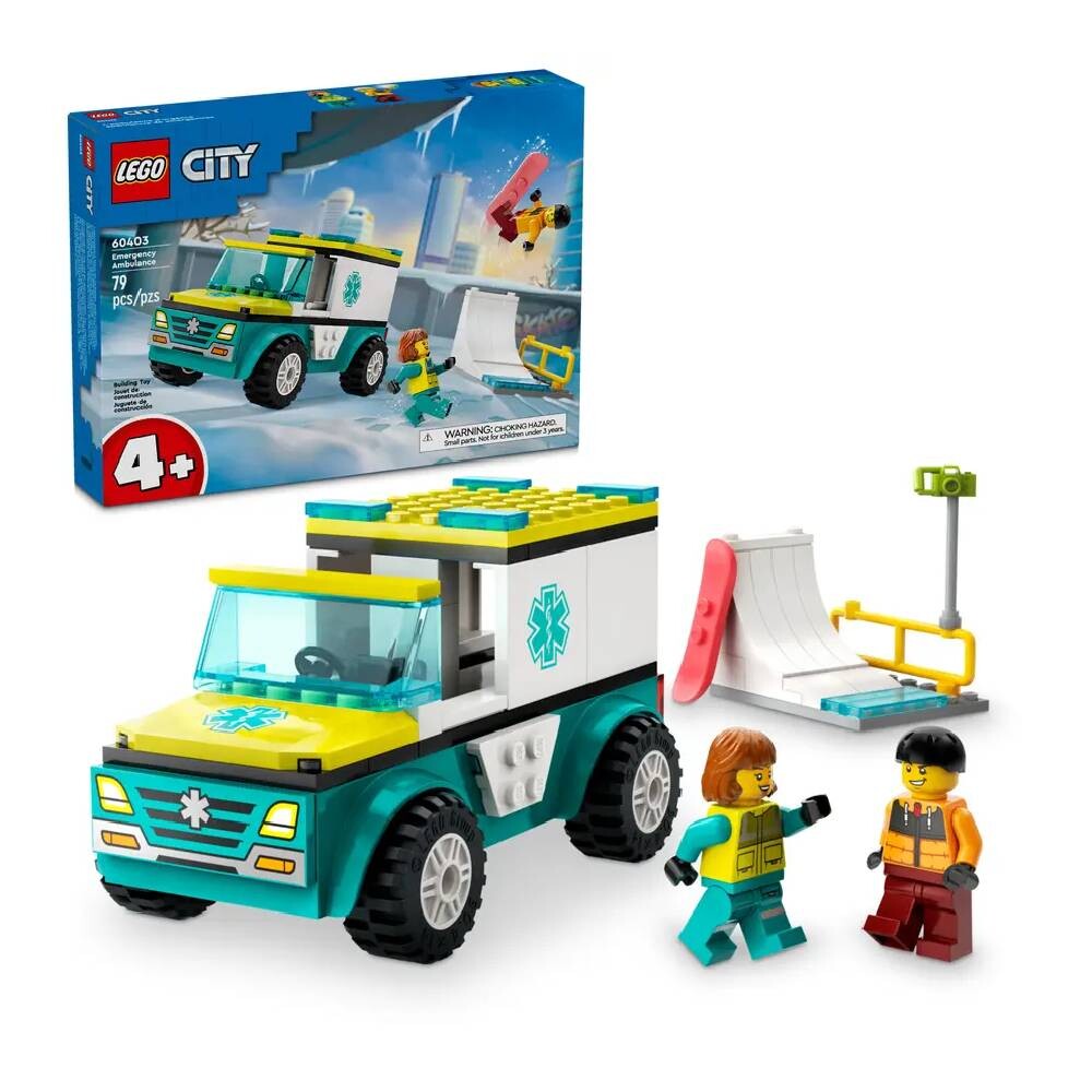 

Конструктор Lego Emergency Ambulance and Snowboarder, 79 деталей