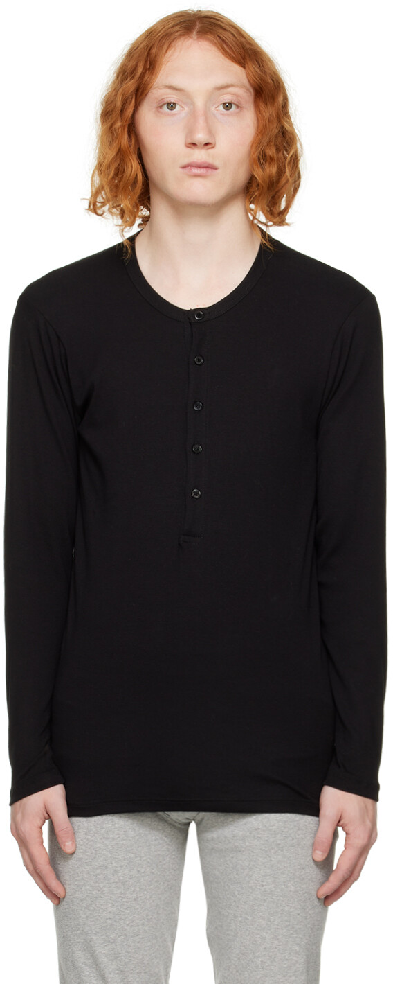

Черный Henley с пятью пуговицами TOM FORD