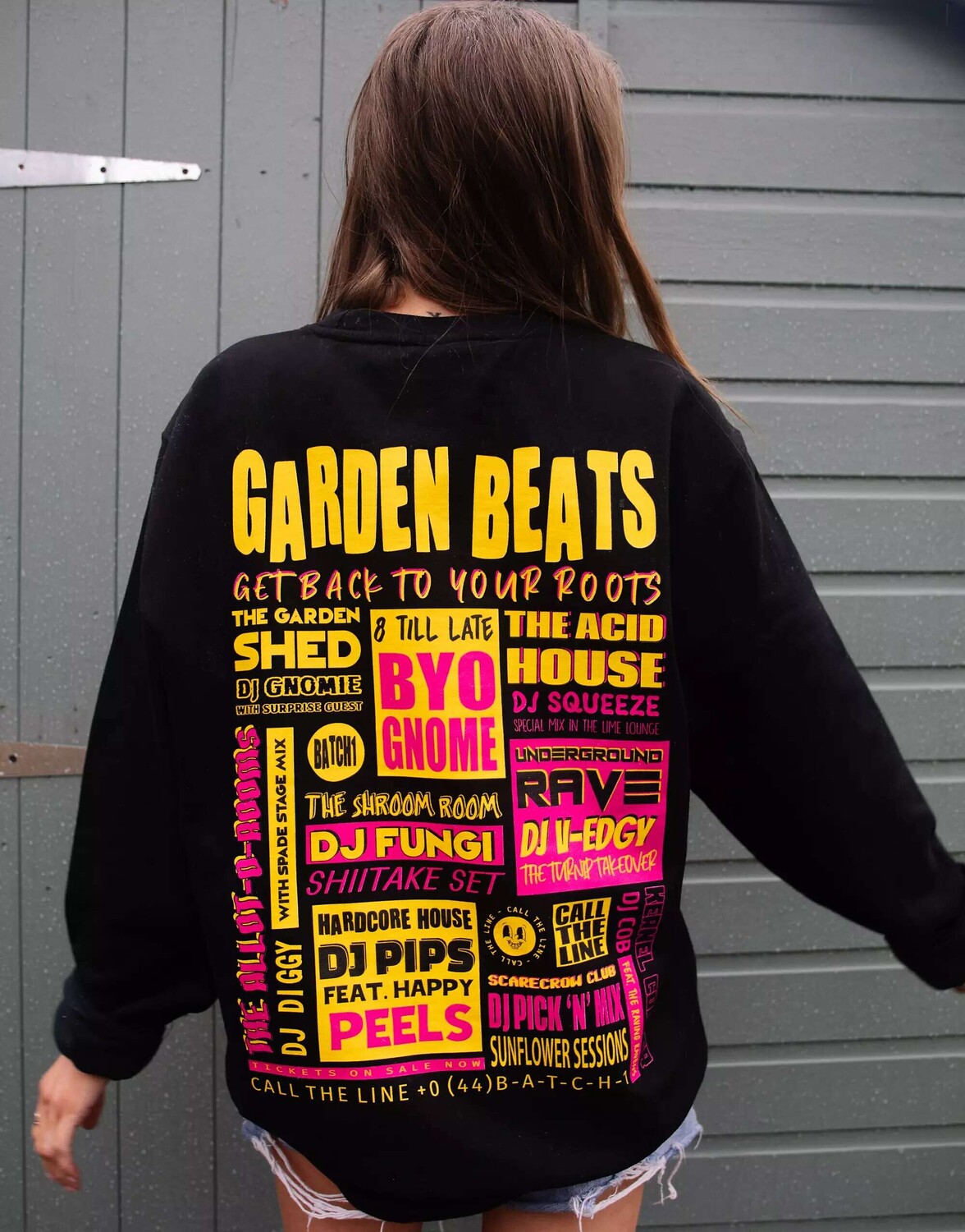 

Черный свитшот унисекс Garden Beats Festival с плакатом и плакатом Batch1