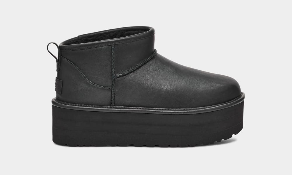 

Угги Classic Ultra Mini Platform Leather UGG, черный