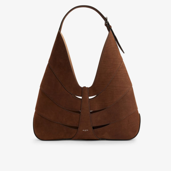 замшевая сумка через плечо stradivarius коричневый Замшевая сумка через плечо delta Alaia, коричневый